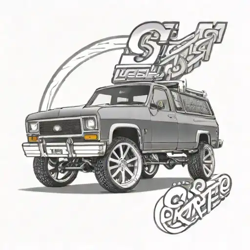 a Holden hz sandman Ute with coil overs from a 270 degree angle tattoo design idea