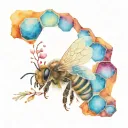 honeybee side profile with honeycomb tattoo design idea