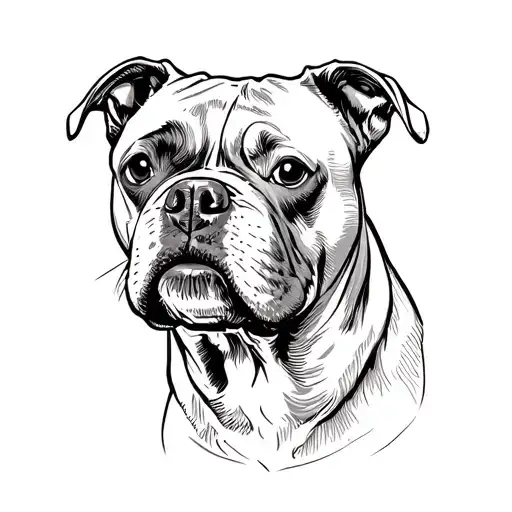 head of pitbull mixed with staford tattoo design idea