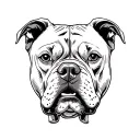 head of pitbull mixed with staford tattoo design idea
