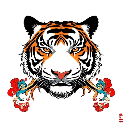 Tiger face tattoo design idea