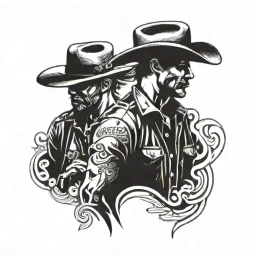 gay cowboy tattoo design idea