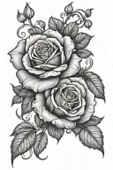 rose with vines spelling learn to grow  tattoo design idea