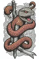 KING COBRA WRAPPED AROUND A SWORD  tattoo design idea