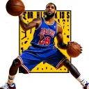 LEBRON JAMES BLOCK ALLEN IVERSON STEP OVER TY LUE, MICHAEL JORDAN FREE THROW LINE DUNK , MAGIC JOHNSON shooting SKYHOOK tattoo design idea