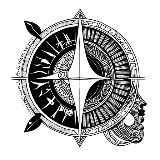 Aquarius and libra zodiac sign intertwined tattoo design idea