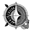 Aquarius and libra zodiac sign intertwined tattoo design idea