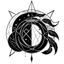 Aquarius and libra zodiac sign intertwined tattoo design idea