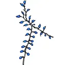 juniper branch simple black with only blue on the berries tattoo design idea