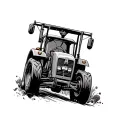 tractor pulling hell tattoo design idea