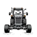 tractor pulling hell tattoo design idea