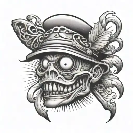 dead one eye willy  tattoo design idea