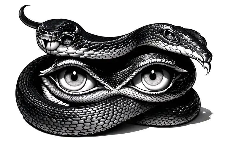 snake tattoo and eyes that wraps around the shoulders and neck  tattoo design idea