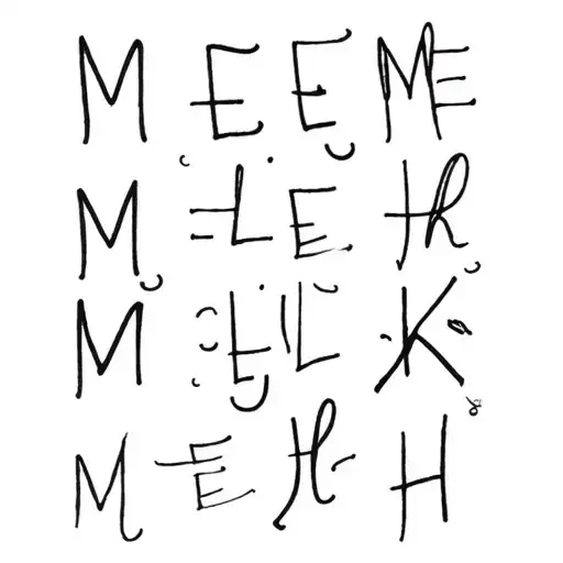 Cursive Letters M E L K J H tattoo design idea