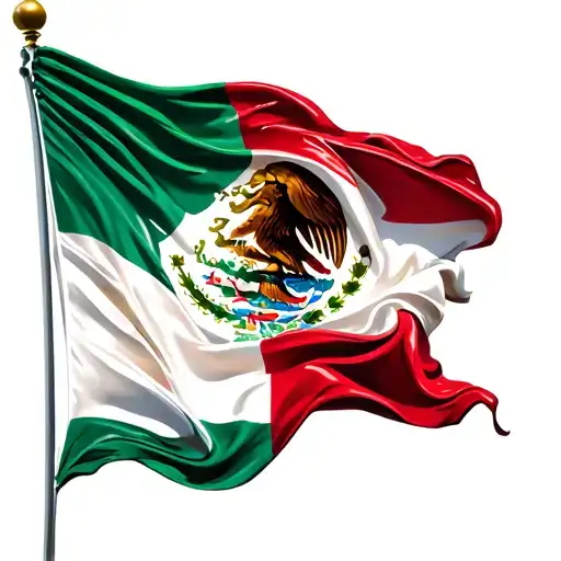 Mexico flag waving tattoo design idea