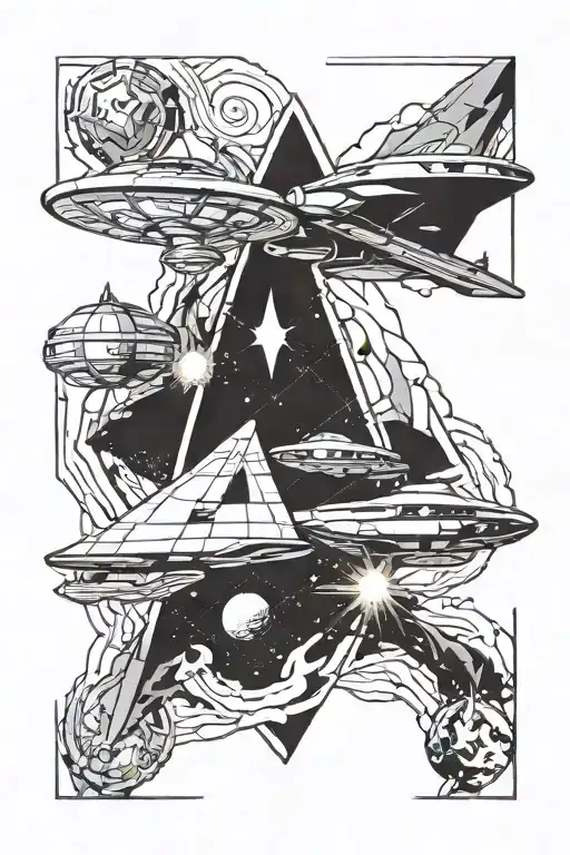 star trek the next generation combined with dungeons and dragons tattoo design idea