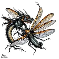 Dragon flies, boats, electrical engineering tattoo design idea