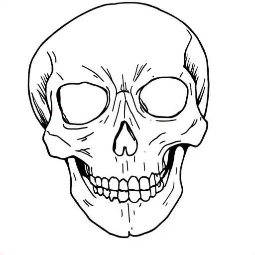 badly drawn skull tattoo design idea