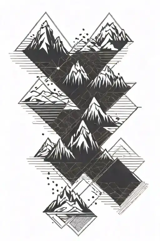 mountains and socks tattoo design idea