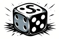 2 dice rolling number 5 tattoo design idea