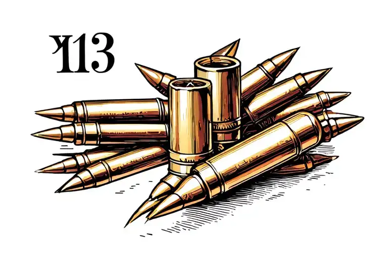 Roman numerals 13 as bullets tattoo design idea