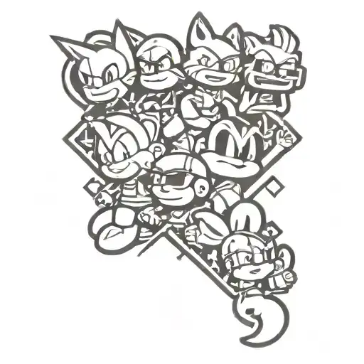 90s cartoon characters tattoo design idea