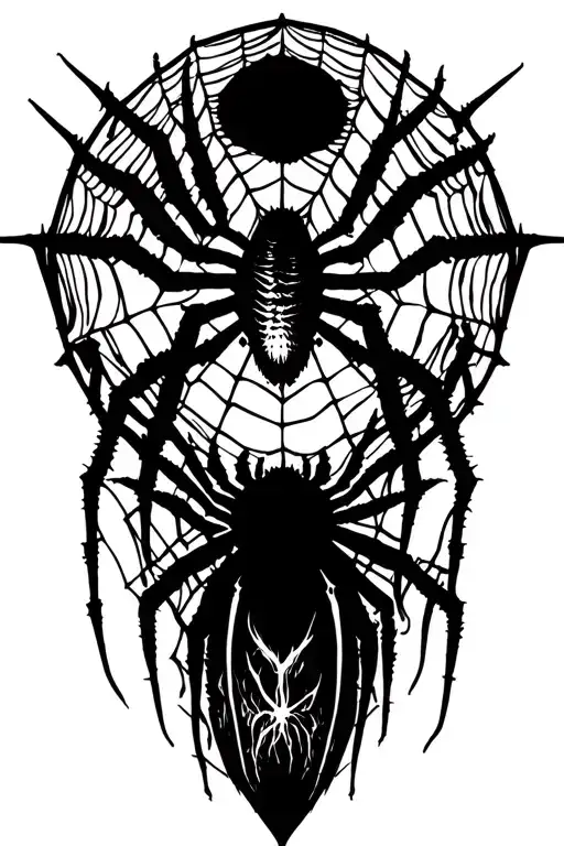elbow spider web tattoo design idea