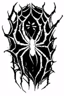 elbow spider web tattoo design idea