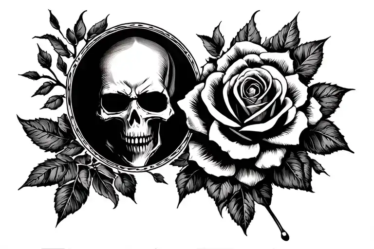 grim reaper with roses tattoo design idea