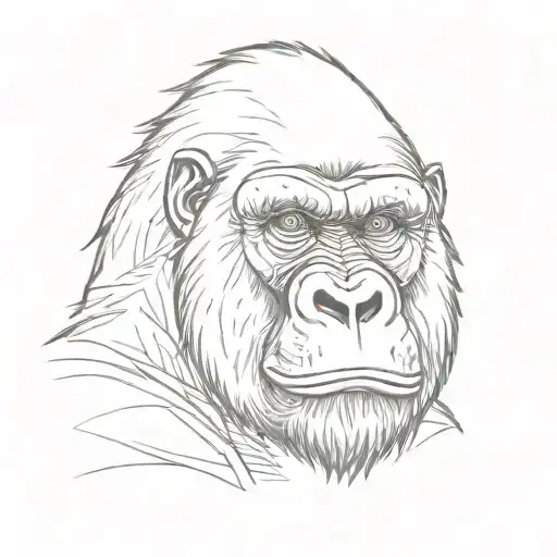 Gorilla Face tattoo design idea