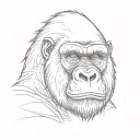 Gorilla Face tattoo design idea