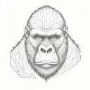 Gorilla Face tattoo design idea