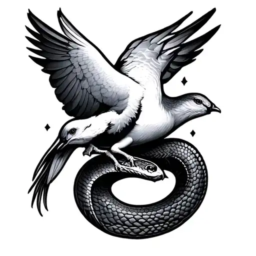 Dove And Serpent tattoo design idea