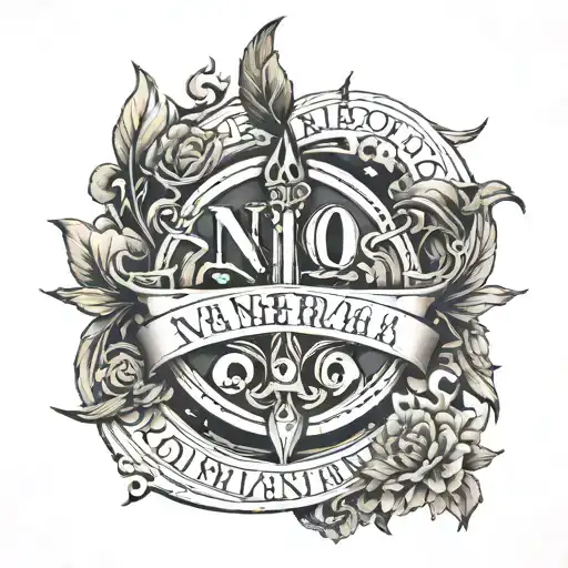 roman numberals with joint hand wrighting tattoo design idea