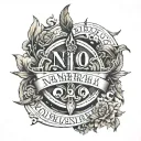 roman numberals with joint hand wrighting tattoo design idea