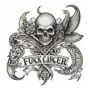 Fuck Cancer with 1% tattoo design idea