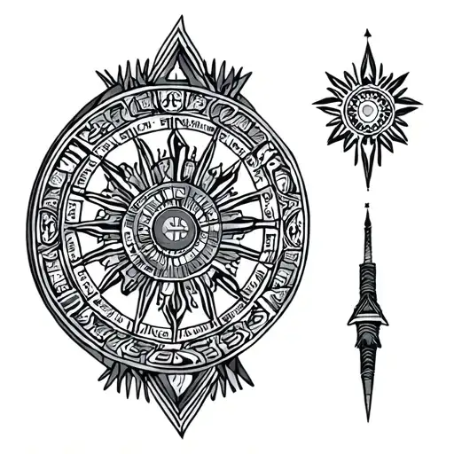 aztec calendar tattoo design idea