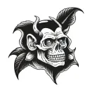 hear see speak no evil monkey's skull tattoo design idea