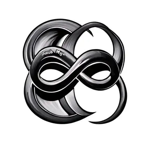 Infinity symbol with the names Jakub and Maya tattoo design idea
