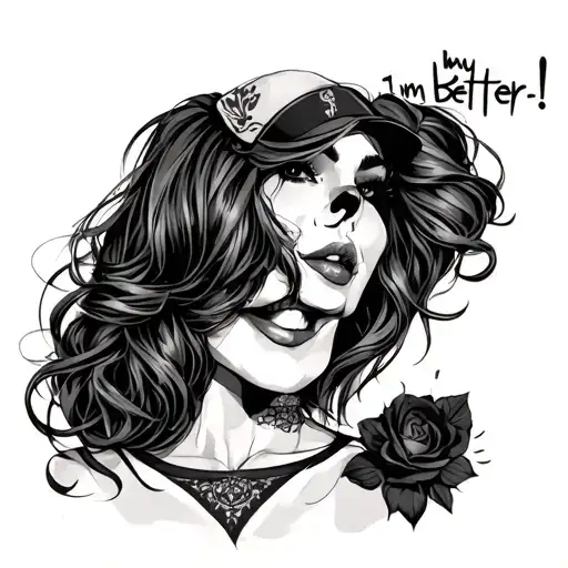 baddie girl on my team i’m better tattoo design idea