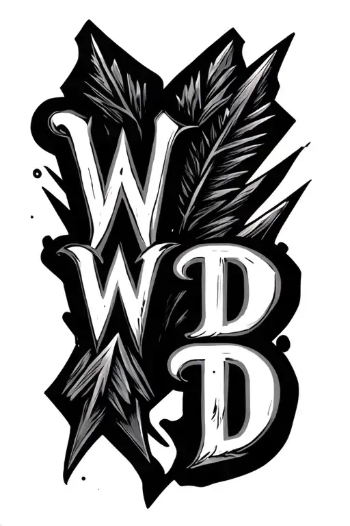 arrow with letters WWJD tattoo design idea