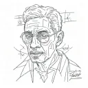 A scribbled outline of the famous dolly zoom shot from La Haine with the caption ‘I feel like an ant lost in intergalact tattoo design idea