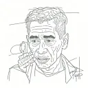 A scribbled outline of the famous dolly zoom shot from La Haine with the caption ‘I feel like an ant lost in intergalact tattoo design idea