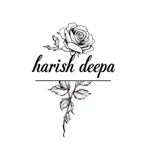 "harish deepa" roses and feather tattoo design idea