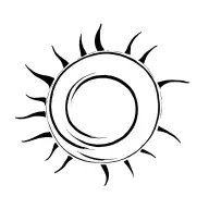 spiral sun tattoo design idea