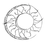 spiral sun tattoo design idea