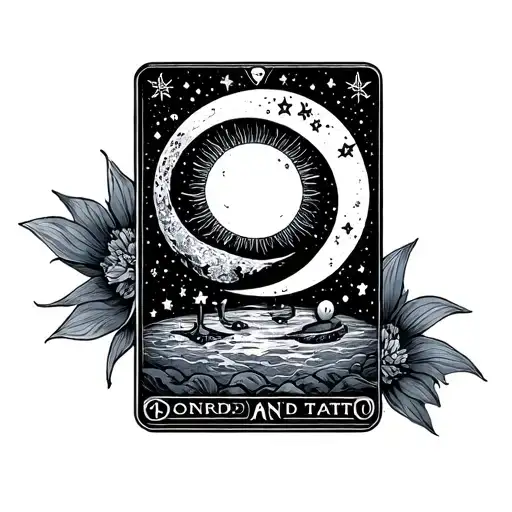 sun and moon tarot cards  tattoo design idea