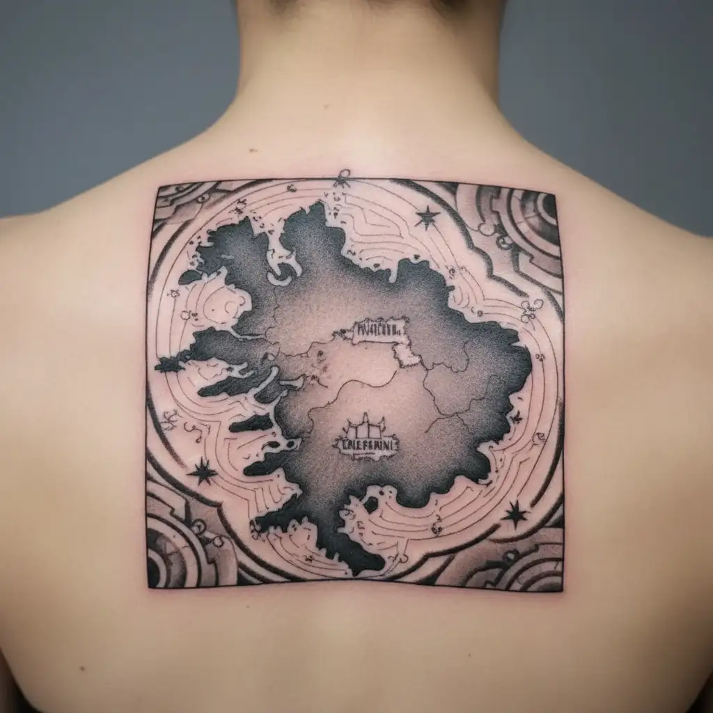 Icelandic map tattoo design idea