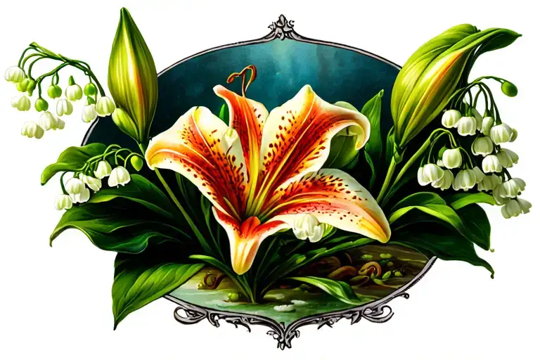 lily of the valley tramp stamp tattoo design idea