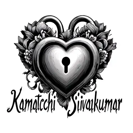 "Kamatchi Sivakumar " heart shaped lock tattoo design idea